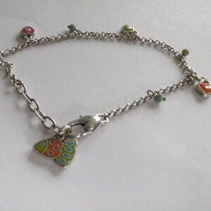 Brighton Bracelet or Anklet Sea Love Havana Fish Silver tone Multi color Charm